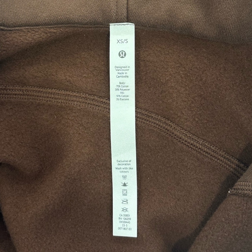 Lululemon Scuba Oversized Half Zip Hoodie Size XS/S In Java - Picture 7 of 8
